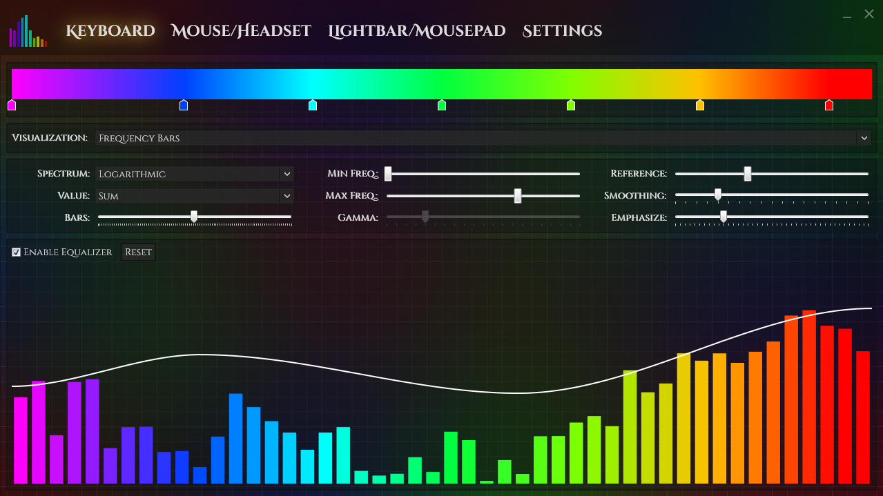 corsair k70 audio visualizer